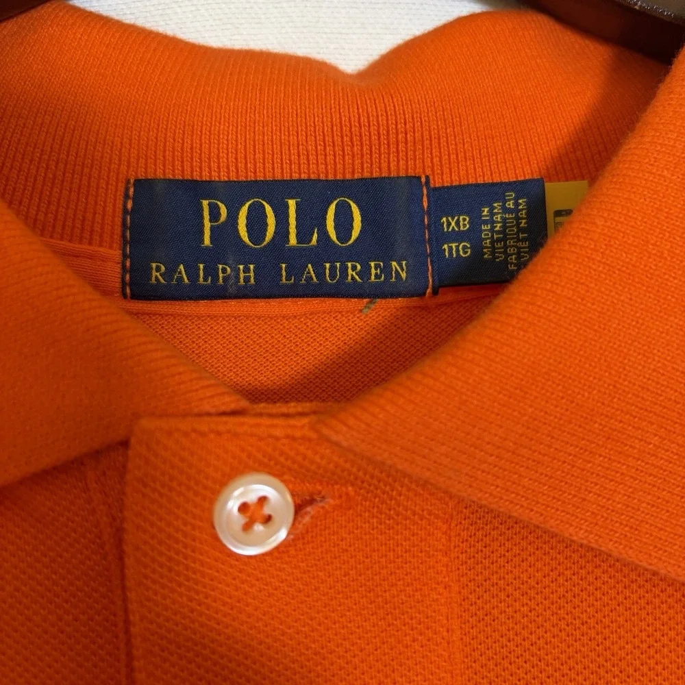 POLO RALPH LAUREN Mens 1XB Big Pony Classic Fit Polo Shirt Orange Big Accents